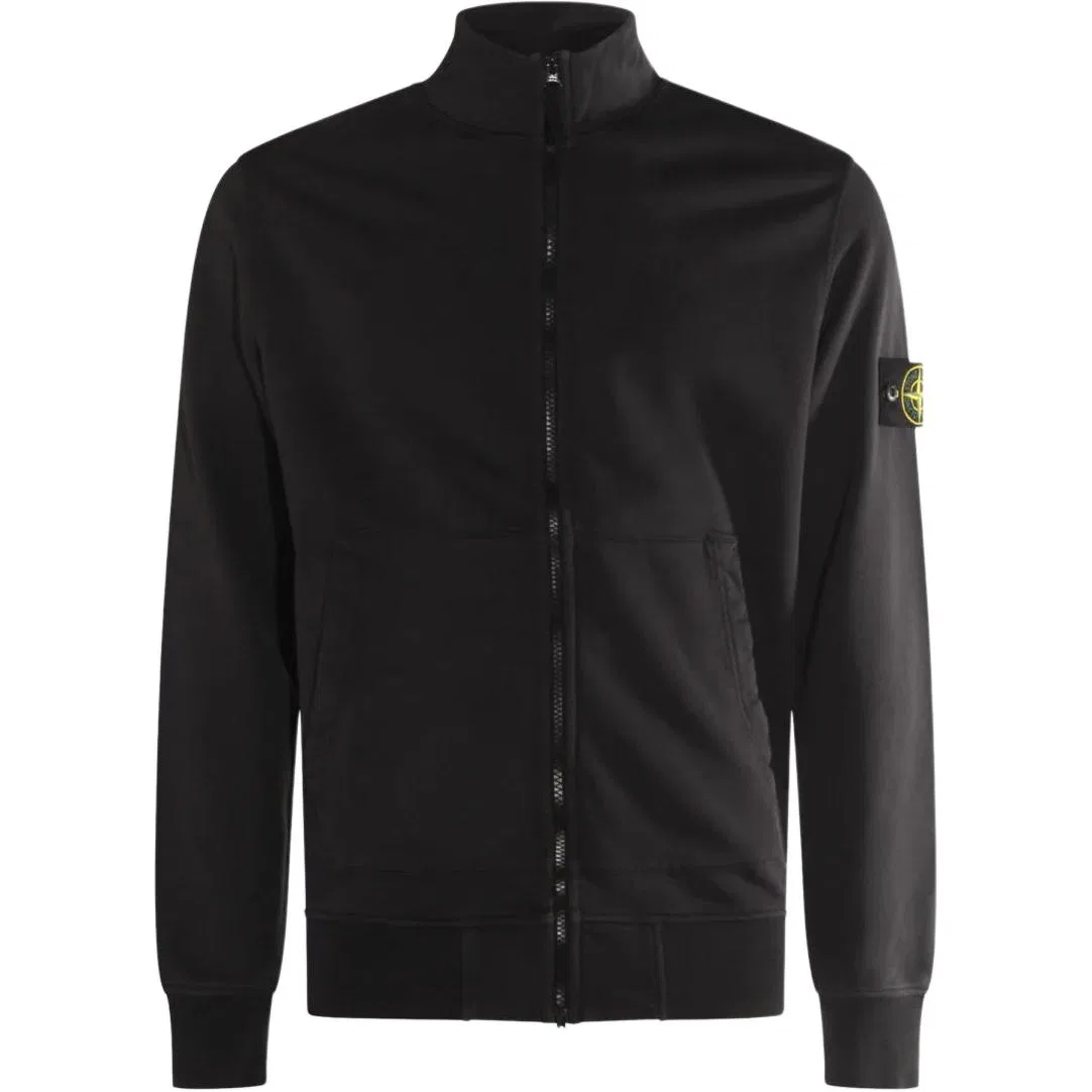Толстовка на молнии с патчем логотипа STONE ISLAND, Charcoal Gray