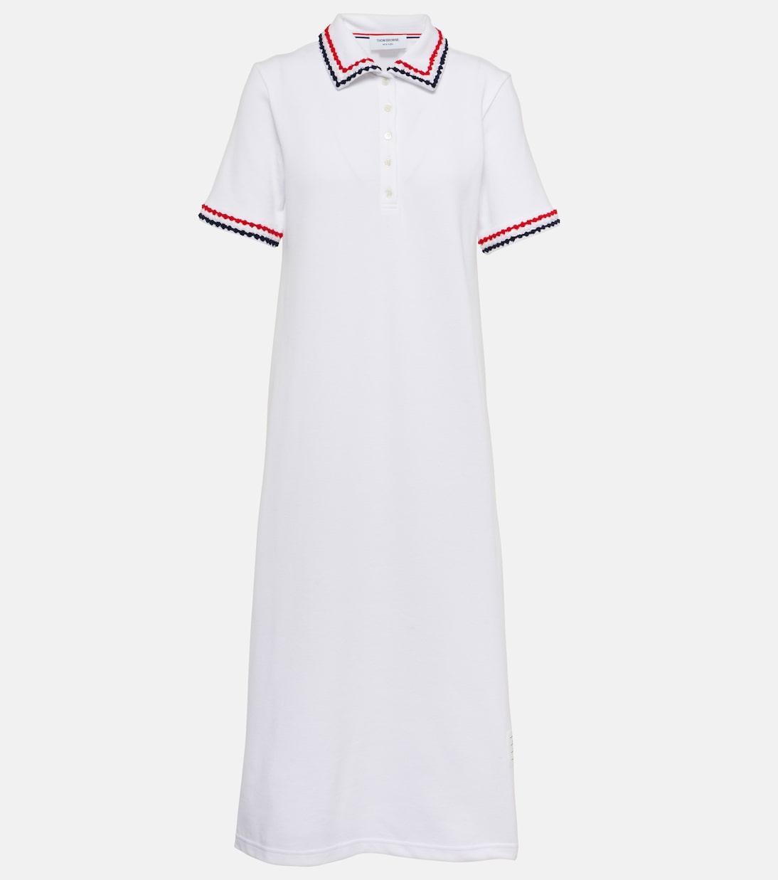

Платье миди из хлопкового пике Thom Browne, белый