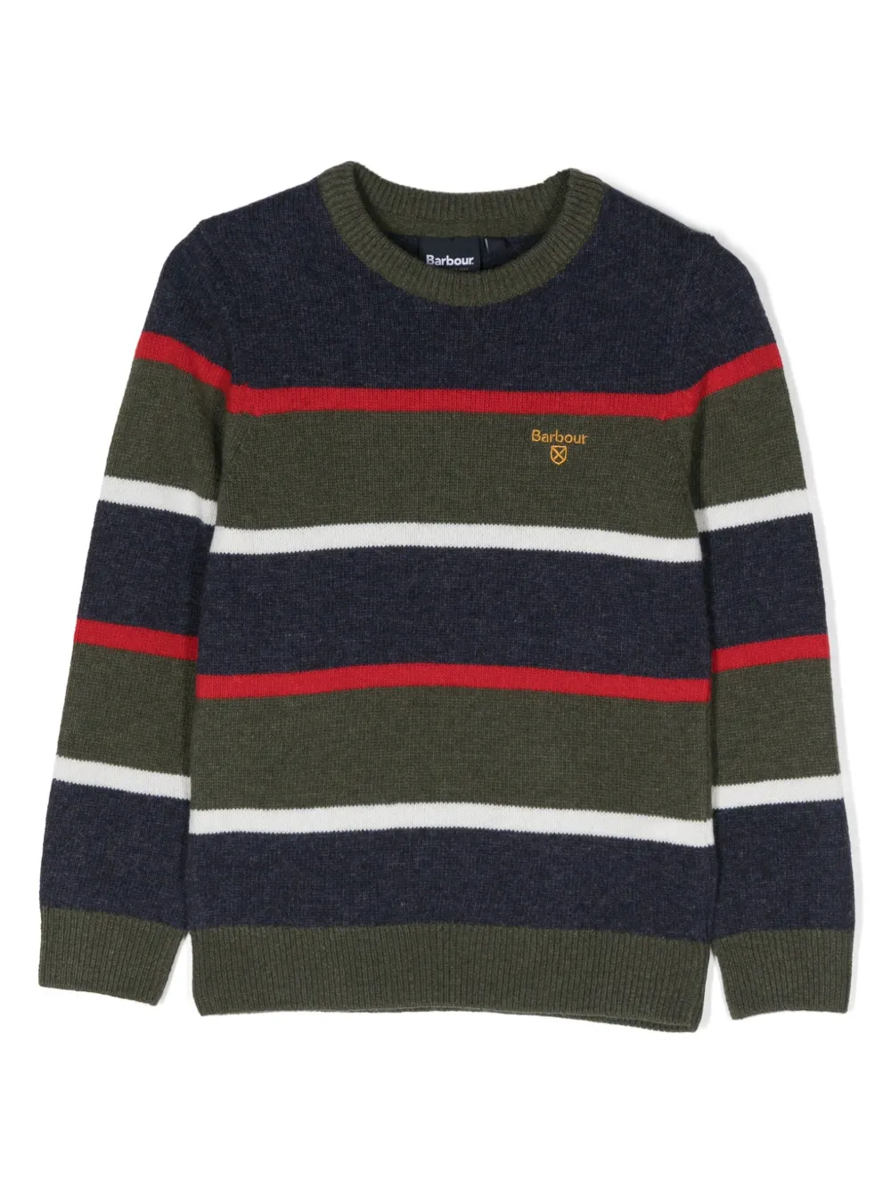 

Шерстяной джемпер Cranmer в полоску Barbour Kids, синий