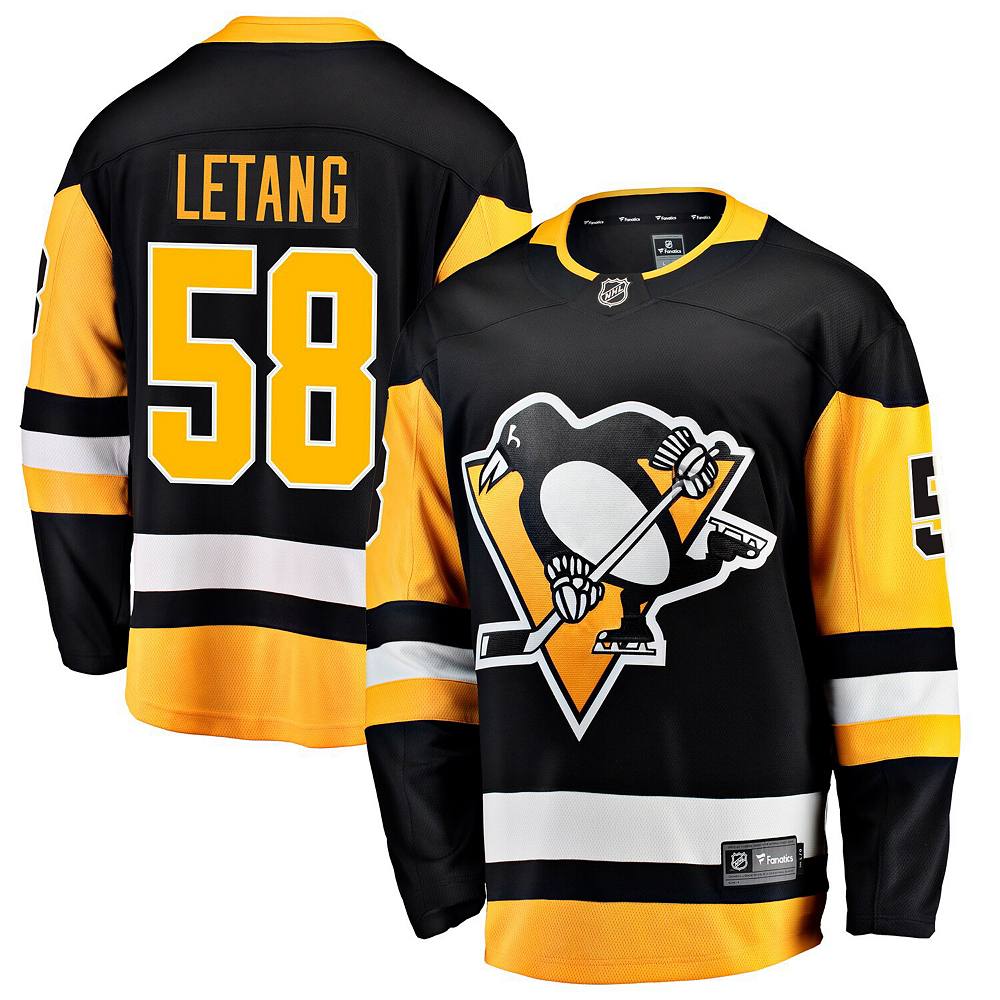 

Мужская черная футболка с логотипом Fanatics Kris Letang Pittsburgh Penguins Home Breaking, цвет Png Black