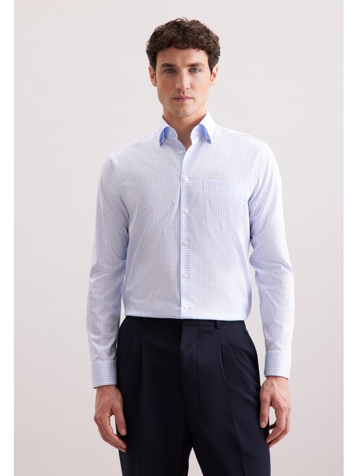 

Деловая рубашка, стандартного размера, светло-голубого цвета Seidensticker