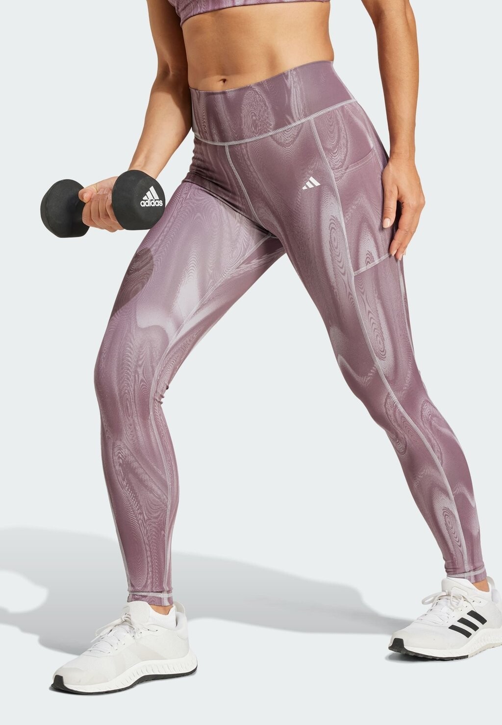 

Тайтсы OPTIME FULL-LENGTH PRINTED adidas, серый