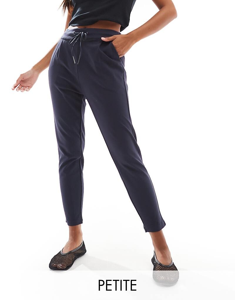 

Темно-синие брюки из джерси Vero Moda Petite с завязкой на талии