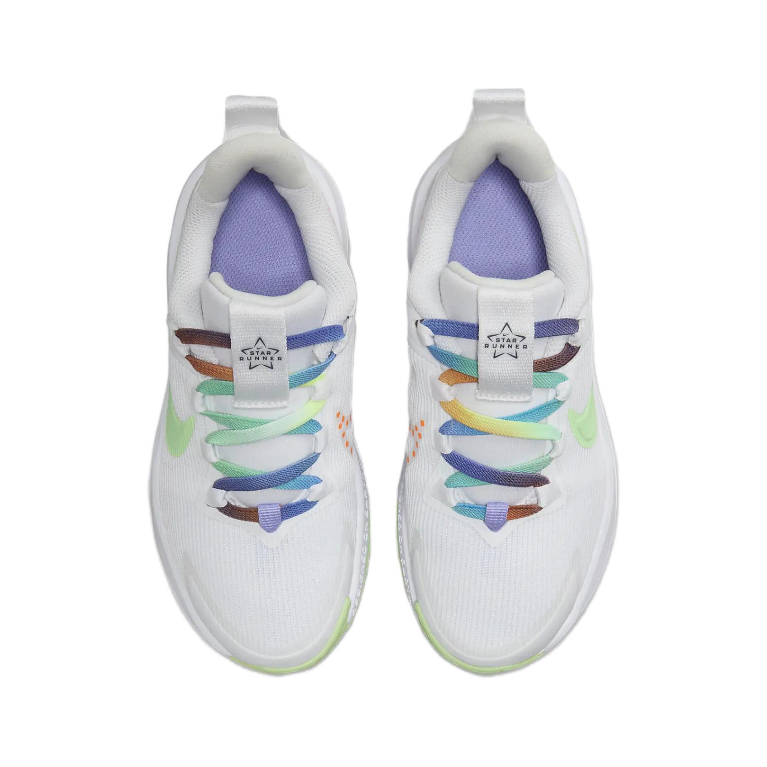 Star Runner 4 Детские Беговые Кроссовки Дошкольные Nike, Белый Зеленый — фото 4