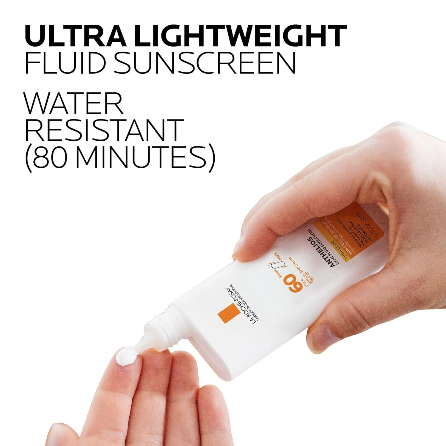 Солнцезащитный крем для лица La Roche-Posay Anthelios Light Fluid SPF 60, легкий, жидкий, с широким спектром защиты SPF + антиоксиданты, без масел и оксибензона, дорожный размер 1,7 жидких унций., No Color — фото 3