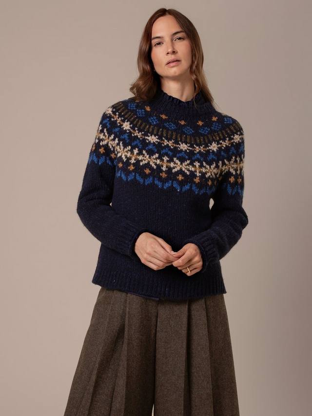 

Нордический джемпер из чистой шерсти с узором фэр-айл Celtic & Co., Navy