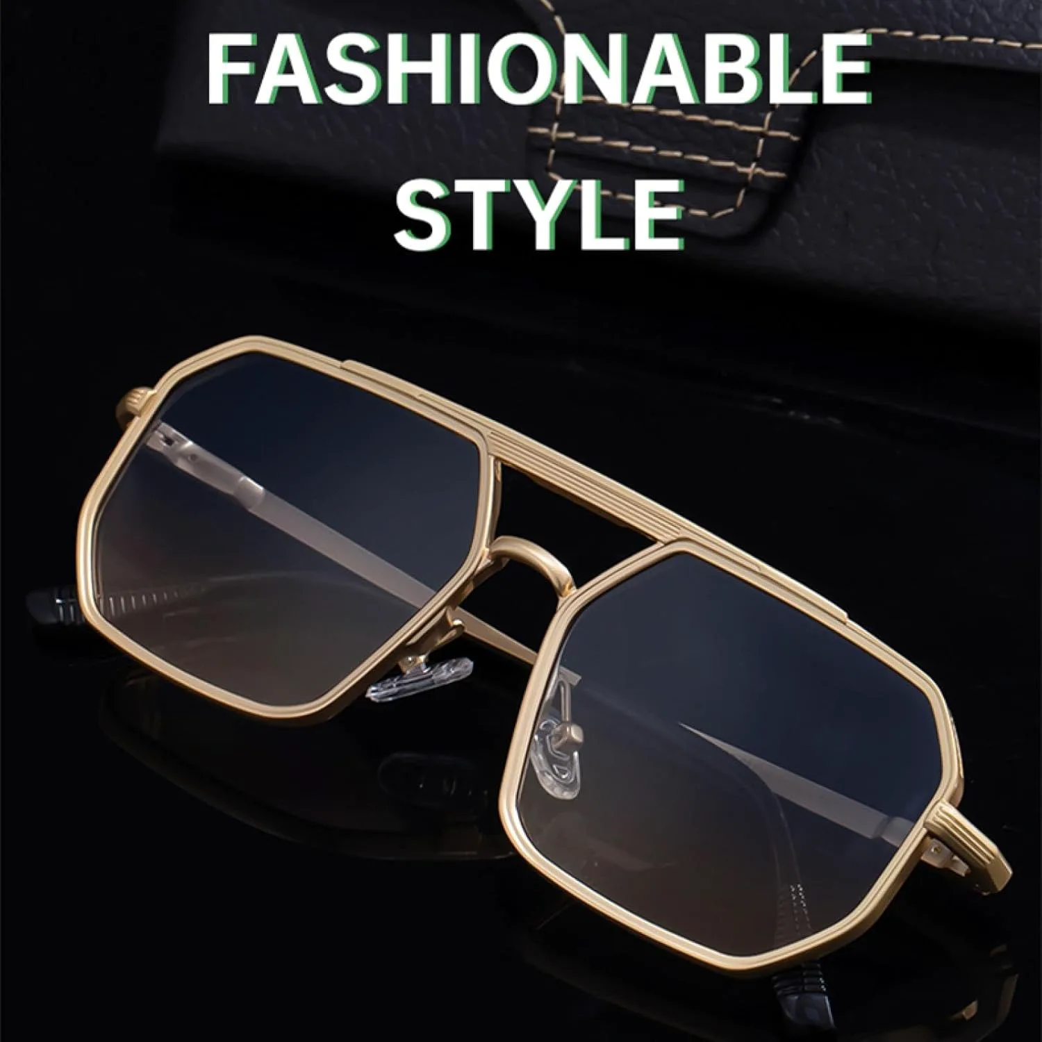 

Большие солнцезащитные очки для мужчин и женщин, роскошные, винтажные, с двойным лучом, в стиле панк, с защитой от УФ-излучения UV400 TVTBBVV, C2blackwhite