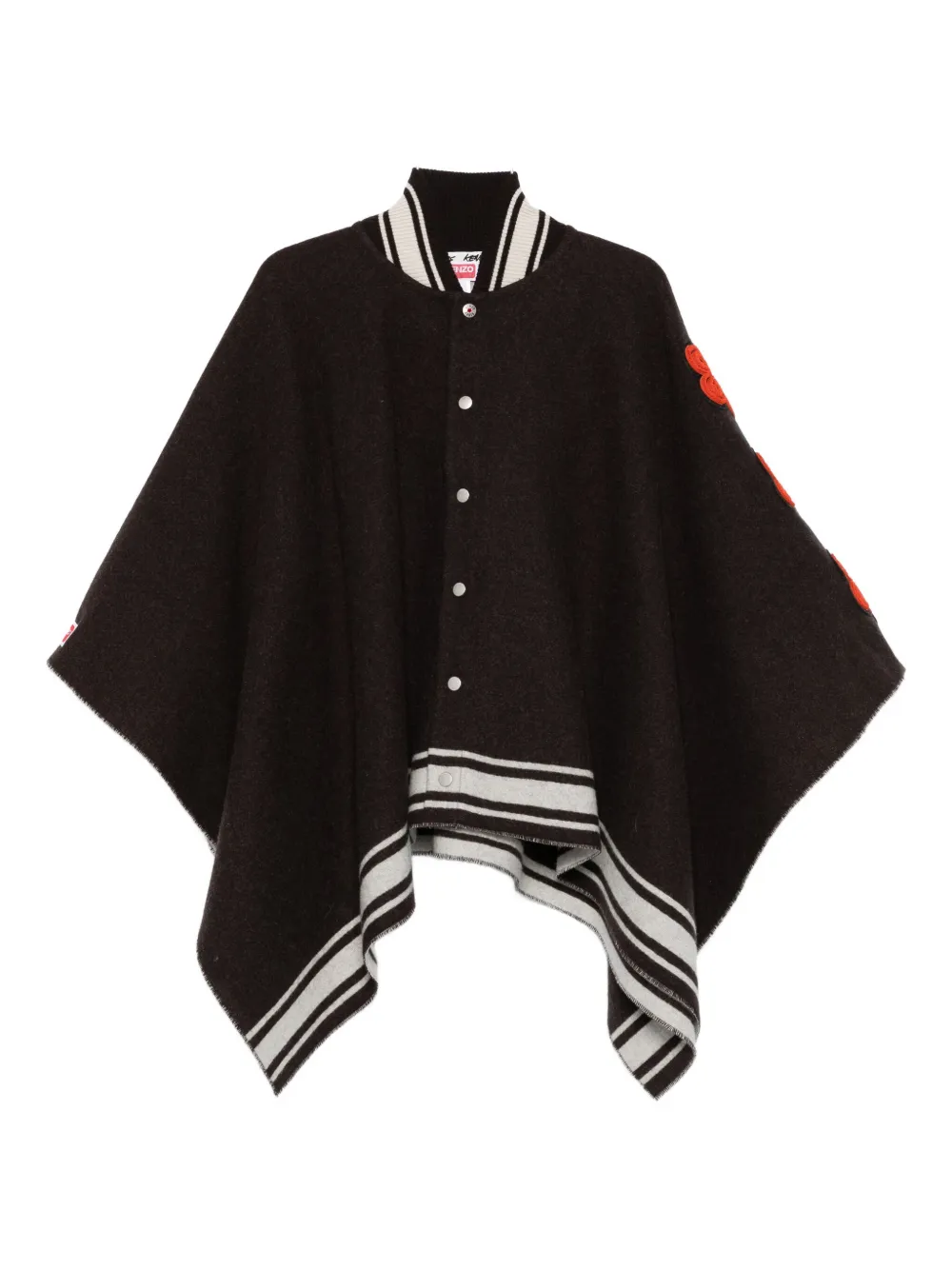 

Пончо из смесовой шерсти из коллаборации с Futura 2000 KENZO, серый