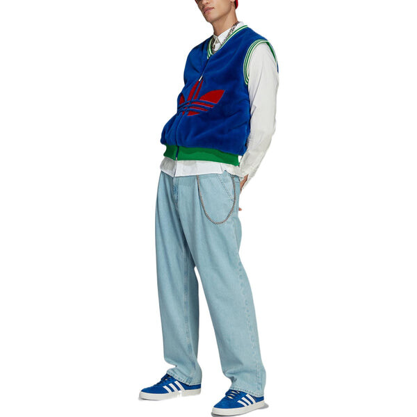 Жилет adicolor heritage now logo vest 'blue green' Adidas, синий — фото 4