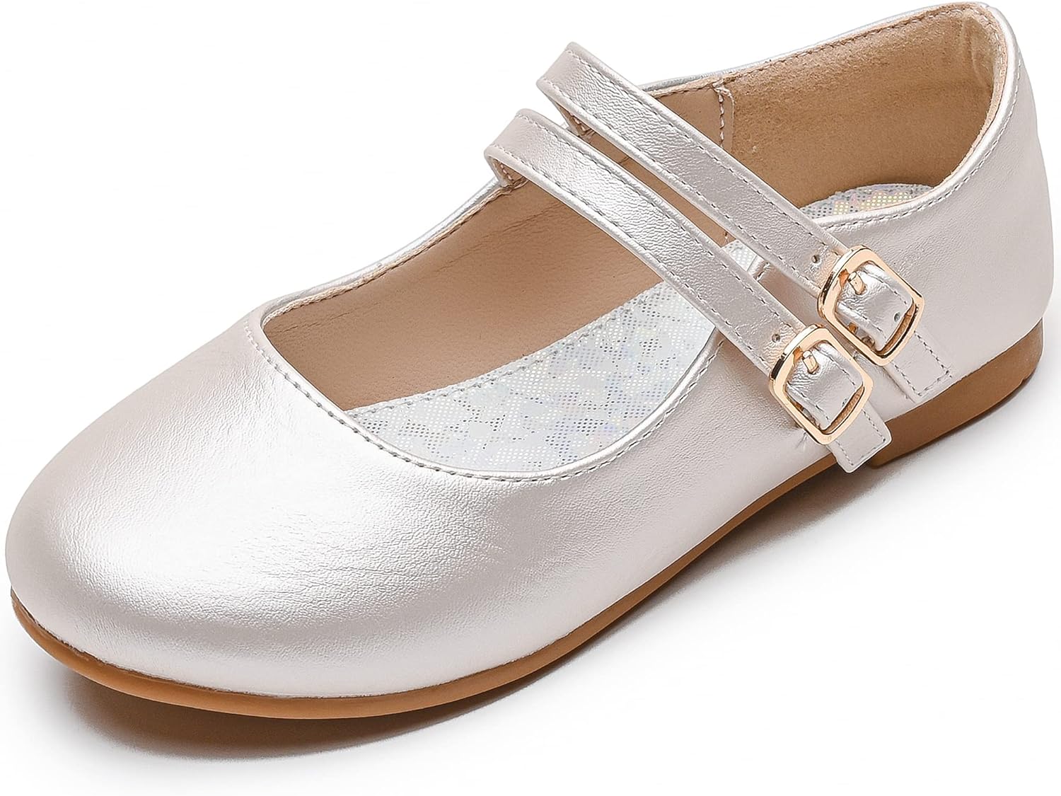 

Туфли для девочек Принцесса Свадебные Балетки для девочек Обувь для малышей и детей постарше Parrosoo, шампань