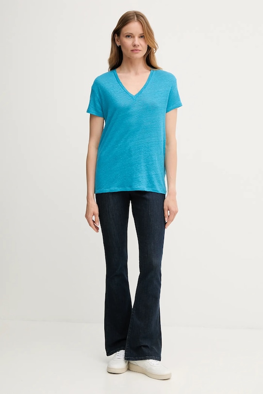 

Льняная футболка United Colors Of Benetton, синий