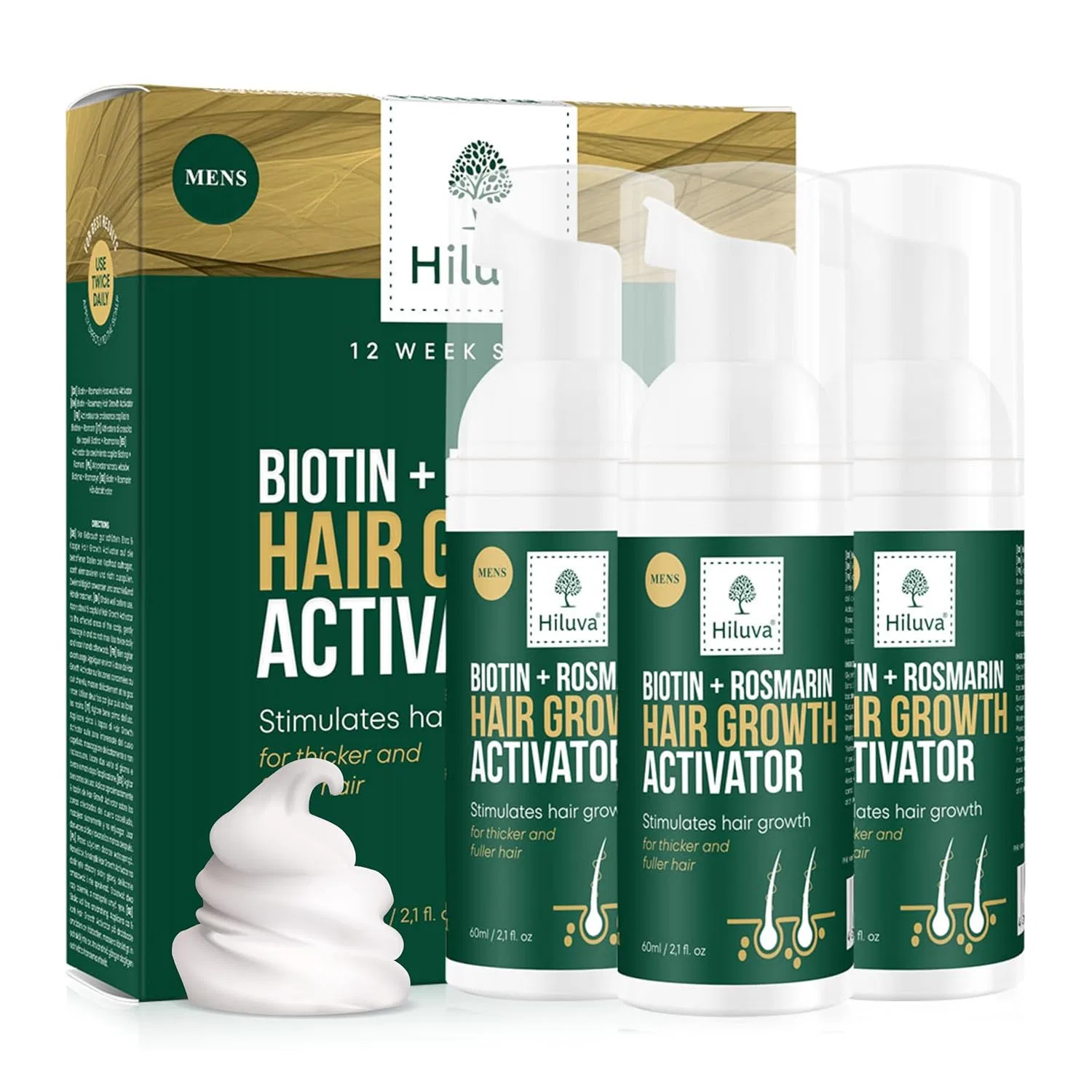 Мужской активатор роста волос Biotin + Rosemary от Biotin Hiluva
