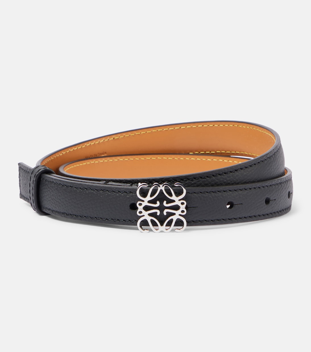 

Кожаный ремень Anagram Loewe, Black/Palladium