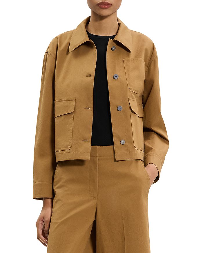 

Укороченная рабочая куртка Theory, коричневый