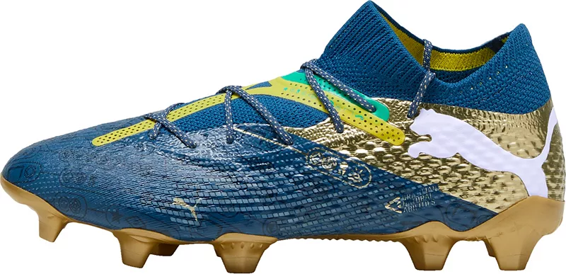Футбольные бутсы PUMA Future 7 Ultimate Neymar FG/AG, синий/золотой