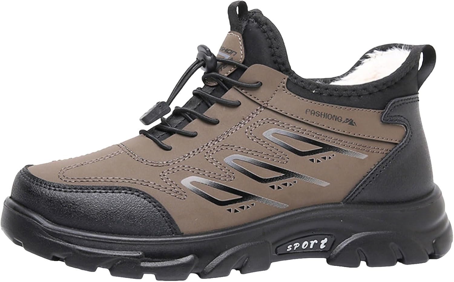 

Мужские зимние спортивные хлопковые ботинки IWIHMIV для активного отдыха на улице, теплые походные кроссовки, удобные, с противоскользящей подошвой, Coffee