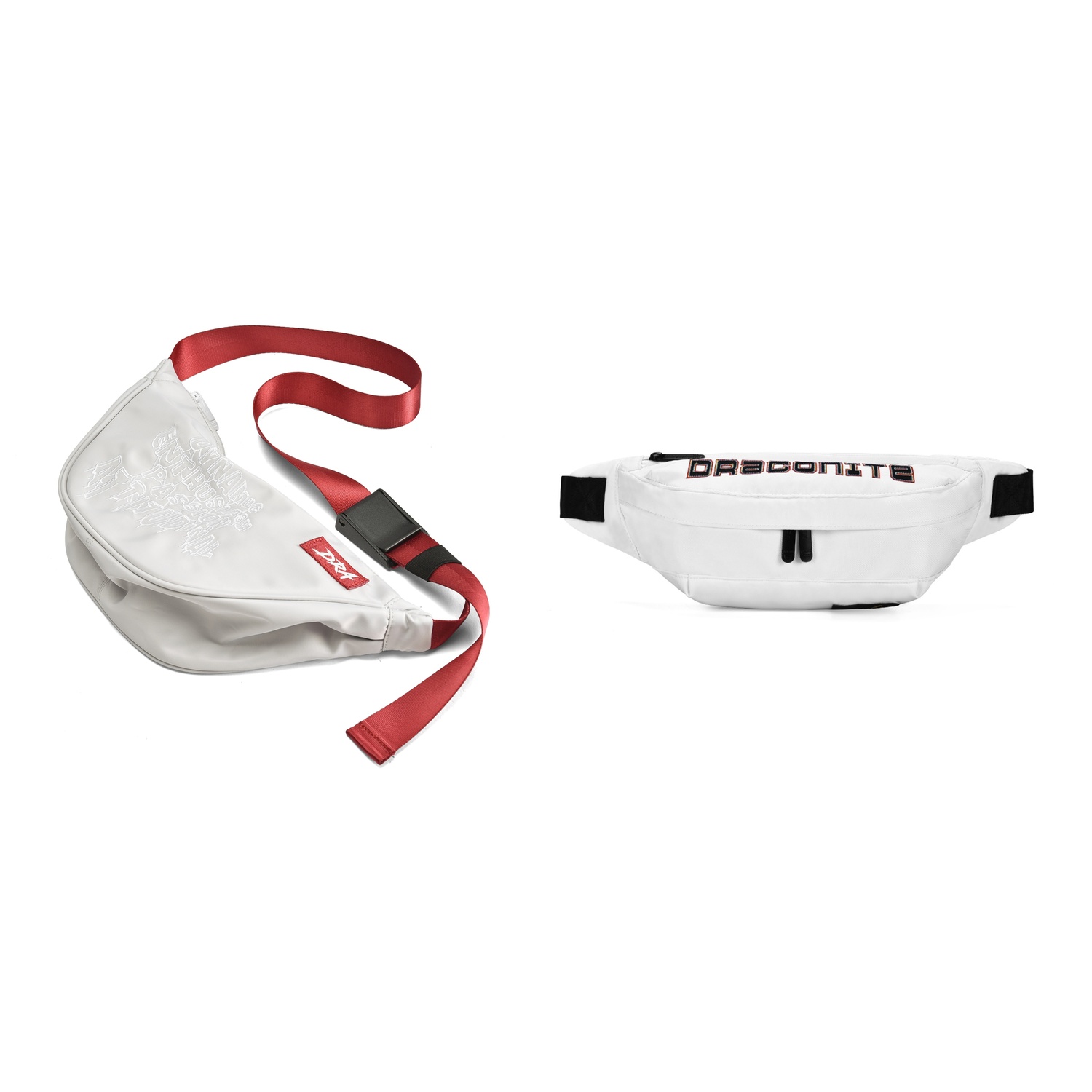 

DRACONITE Полиэстеровая сумка через плечо поясная сумка кроссбод сумка-бананка унисекс серый красный контраст, Gray Red (Combo 1)