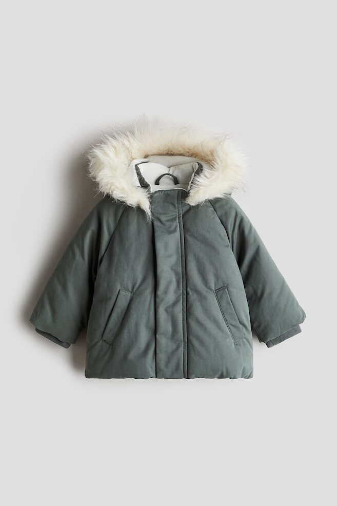 

Стеганая парка H&M, зеленый