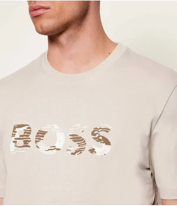 Футболка Te_Insignia regular fit Boss Orange, бежевый — фото 4