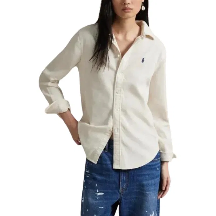 Рубашка женская Polo Ralph Lauren, Cream — фото 3
