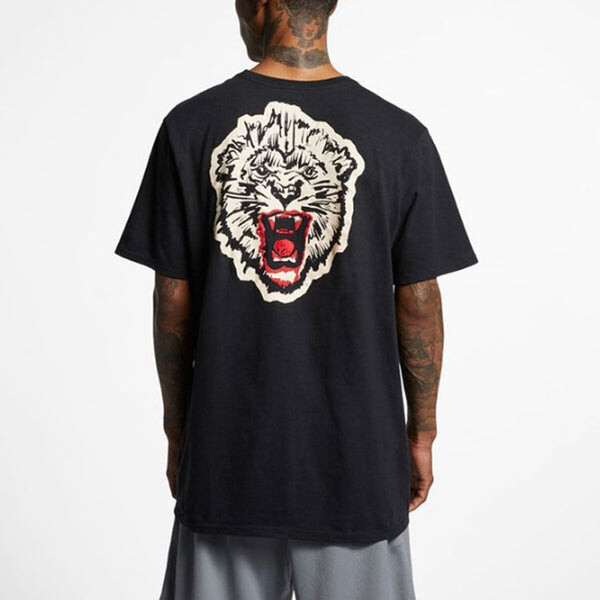 Футболка Nike LeBron James xATOMS Crossover Limited Tiger Head Printing Short Sleeve Black, черный — фото 4