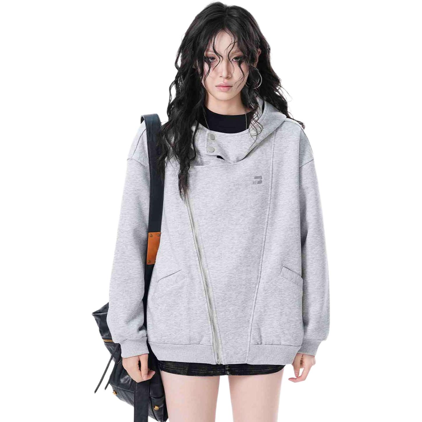

NEVER RULE Свитшот Unisex Gray Hooded Moderate Cardigan