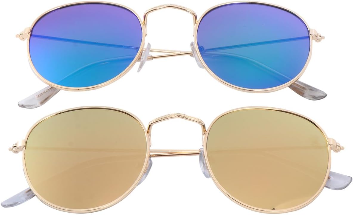 

GALPADA 2 шт. Ретро круглые солнцезащитные очки, легкие, стильные, декоративные, модные очки для женщин и мужчин, аксессуар для отдыха на природе и пляже, с оправой и дизайном