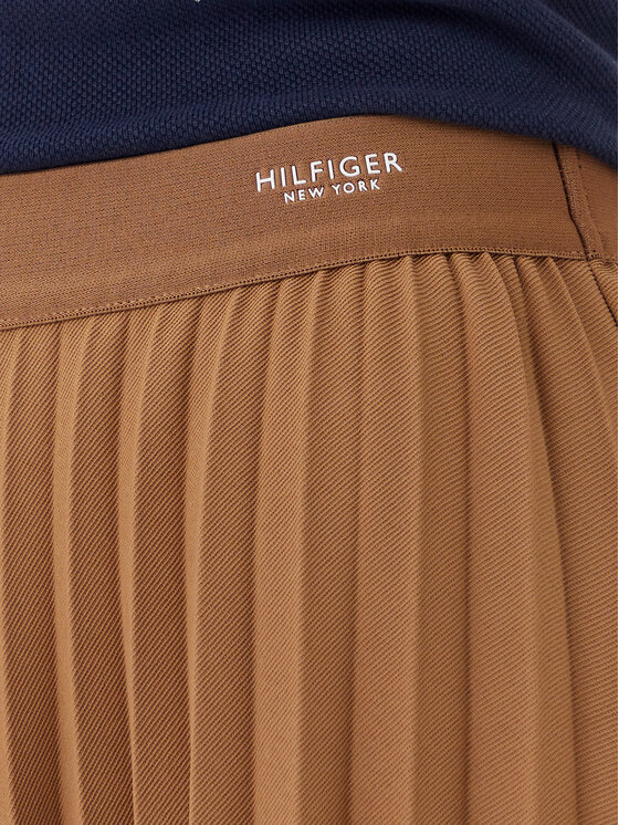 Юбка в складку стандартный крой WW0WW43886 Tommy Hilfiger, коричневый — фото 4
