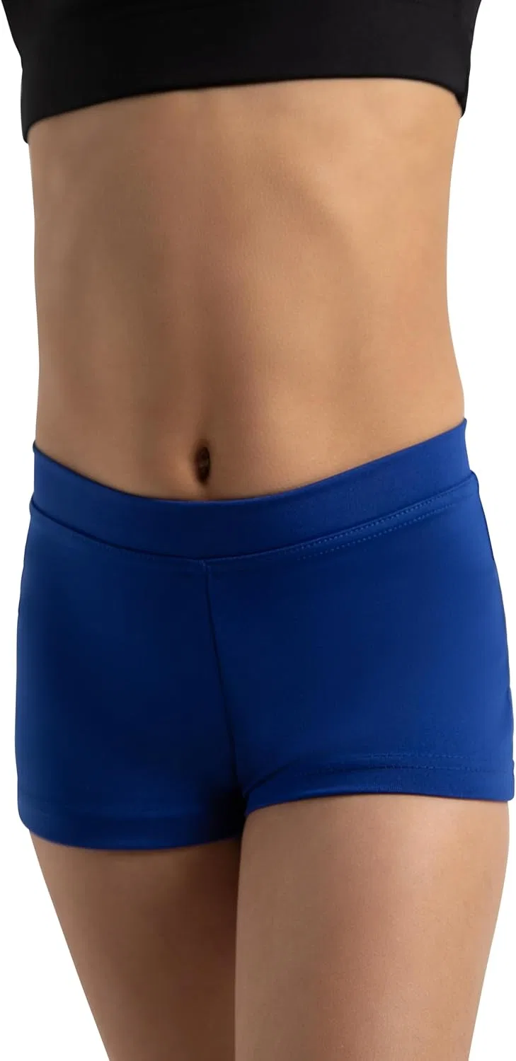 Короткие шорты Capezio для девочек, модель "Boy Cut" с низкой посадкой, Royal — фото 2