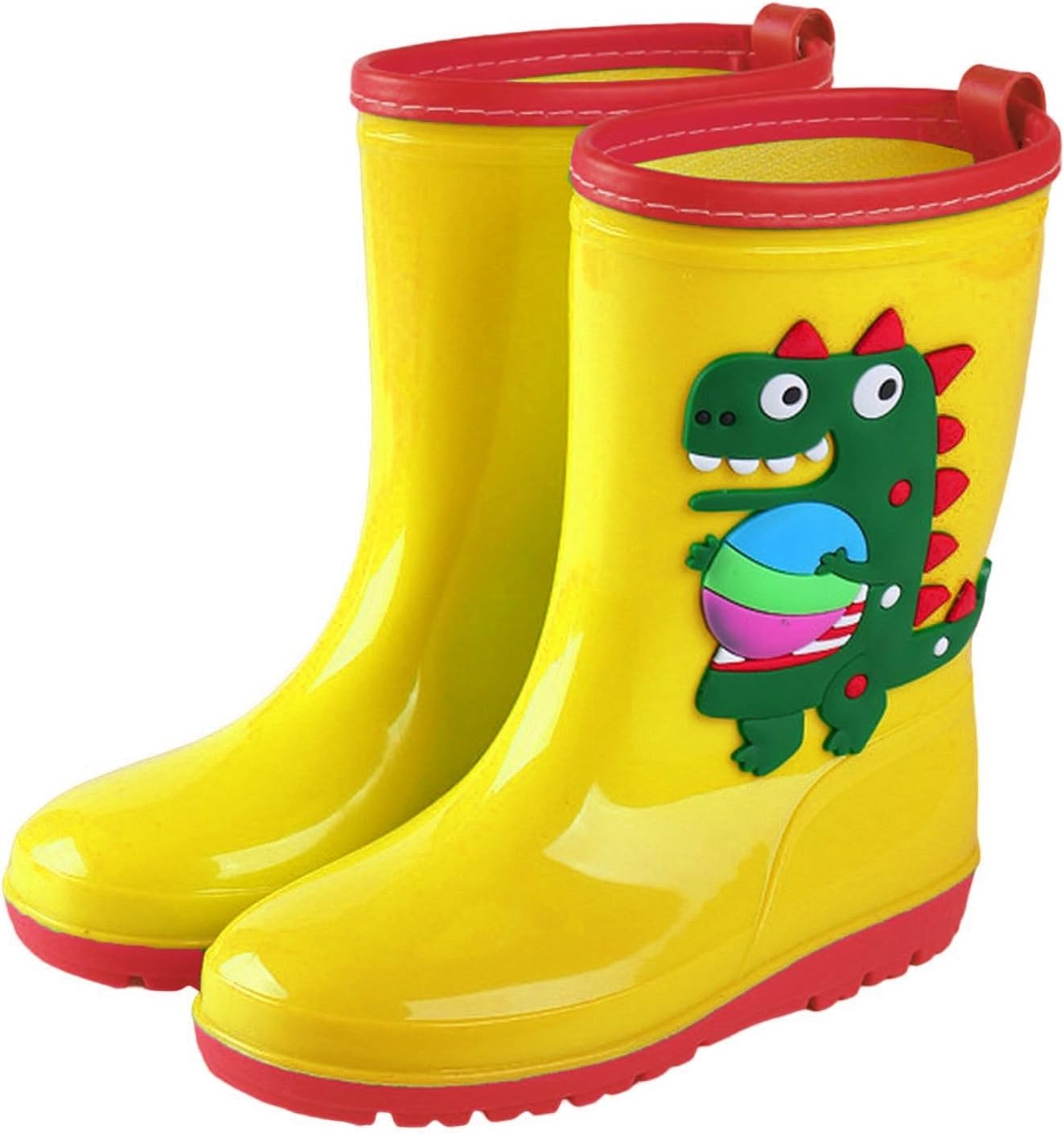 

Детские резиновые сапоги для мальчиков и девочек, детская обувь для дождливой погоды, водонепроницаемые кроссовки, детские сапожки с динозаврами, резиновые сапоги для мальчиков Generic, желтый