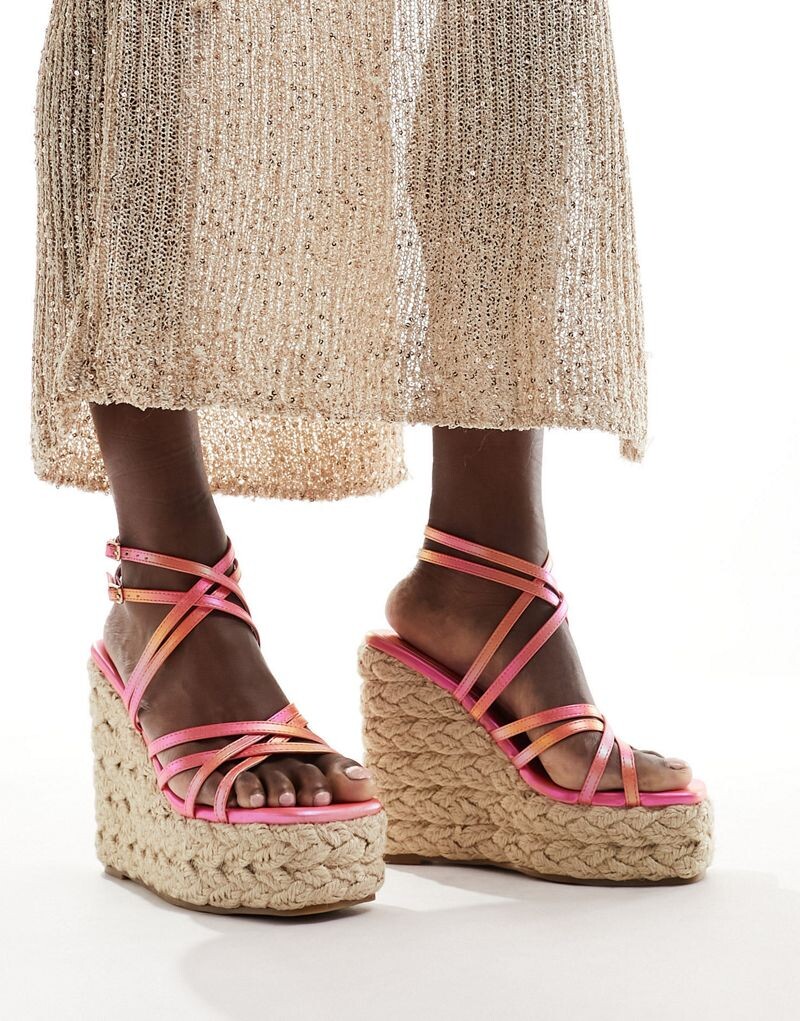 

Simmi London – Akela – Оранжевые эспадрильи с бретелями и эффектом омбре SIMMI Shoes