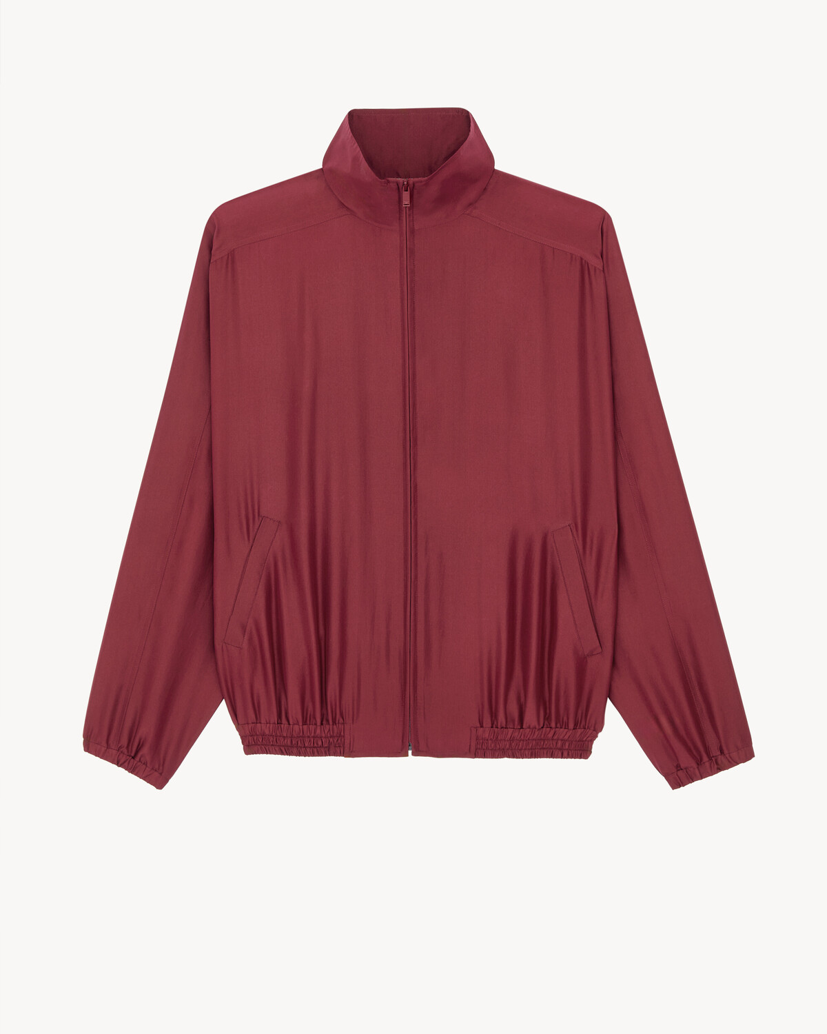 

Жакет из шелка хаботай SAINT LAURENT, бордовый