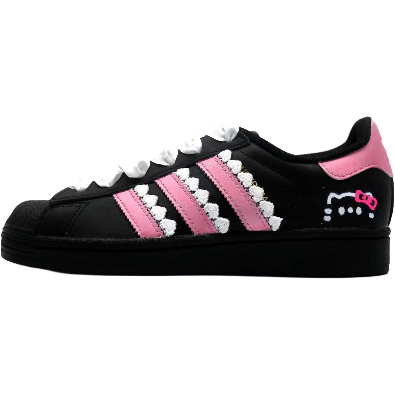 Кроссовки SUPERSTAR Black Sweetheart из искусственной кожи, низкие, детские, для скейтбординга, Pink Ink, унисекс Adidas Originals, Pink Black