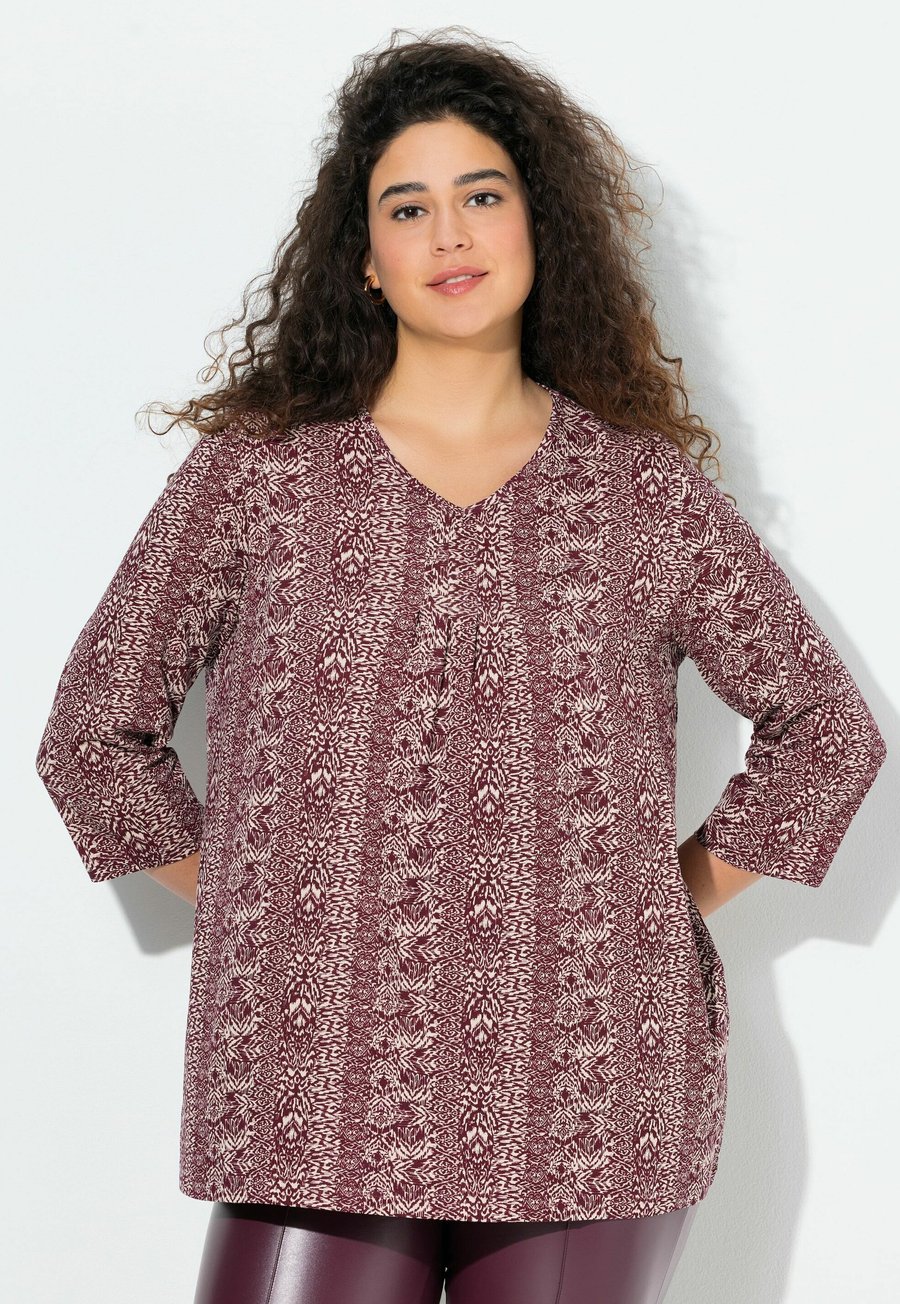 

Топ Ulla Popken Long sleeved top, Dark Cherry Red/Red