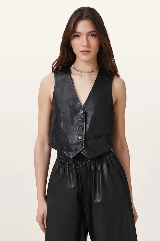 

Кожаный жилет Arla Allsaints, черный