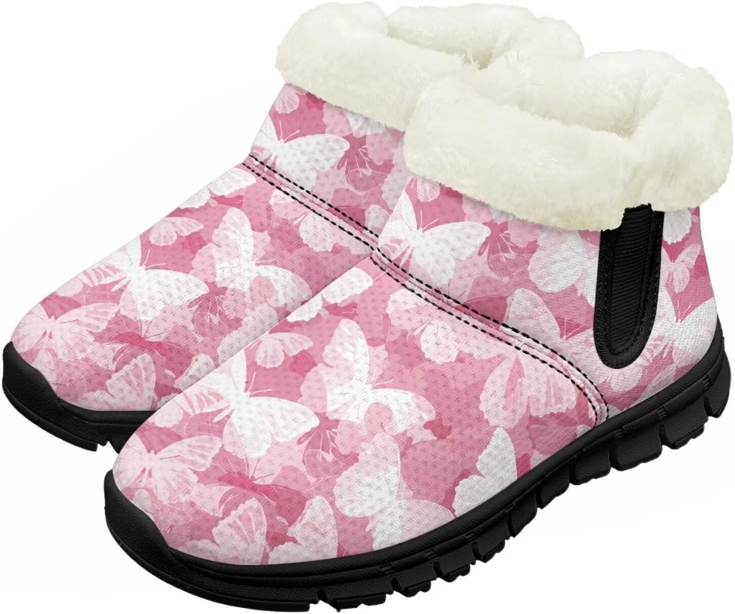 

Детские зимние ботинки Chririnla для мальчиков и девочек, утепленные и сверхлегкие с плюшевой подкладкой и противоскользящей подошвой, розовый