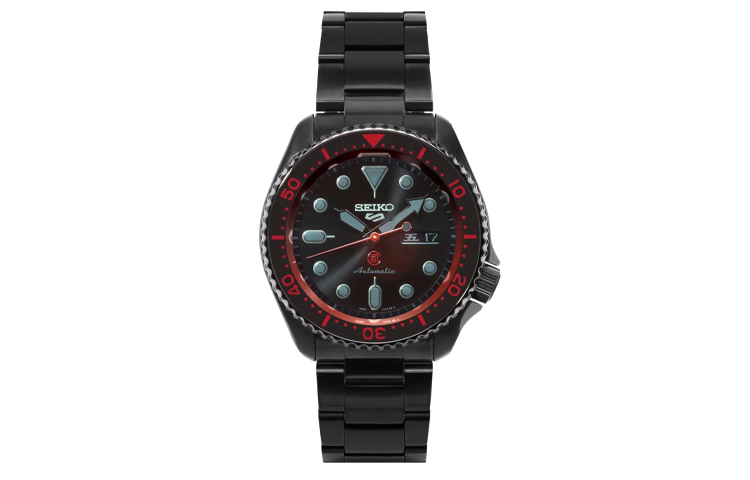 

SEIKO Часы 5 SPORTS Collection Automatic Mechanical Movement Stainless Steel Strap Watch 42.5mm Unisex Black Dial SRPH51K1, Black Dial