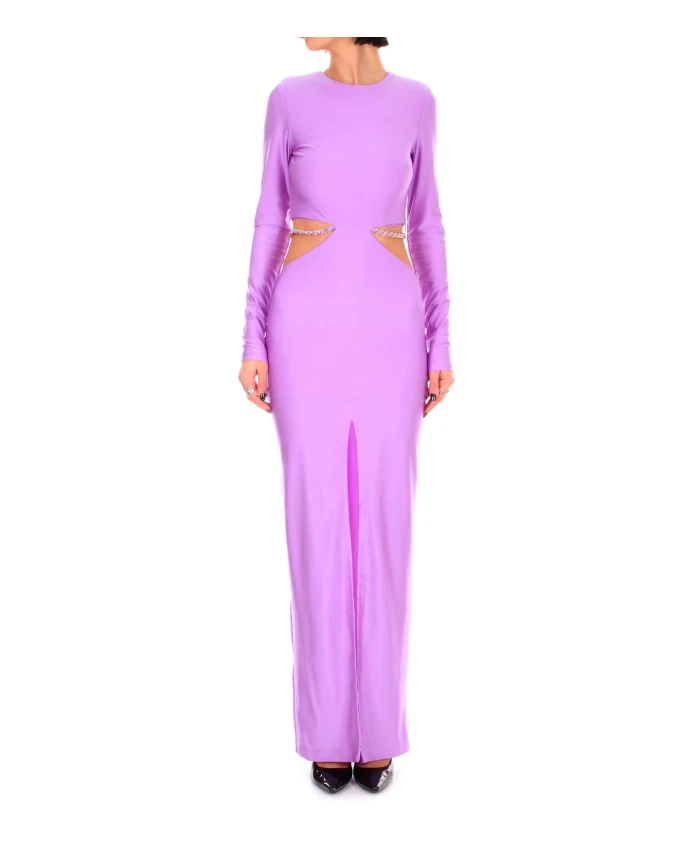 

Платье с вырезом и цепочкой, разрезом до бедра Amen, фиолетовый