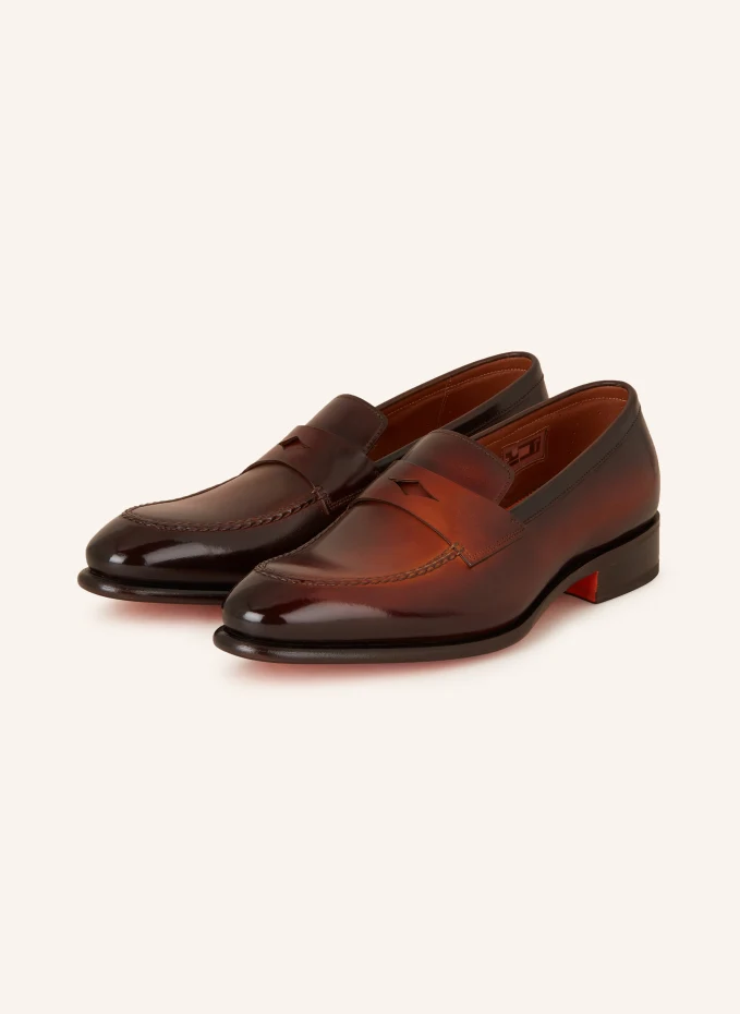 

Пенни лоферы carter Santoni, коричневый
