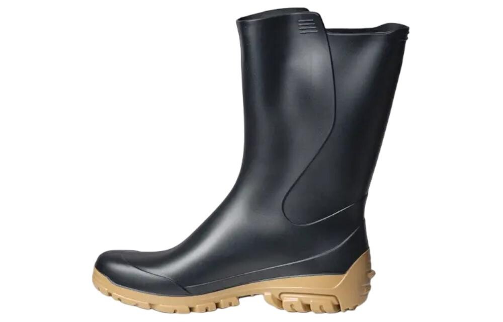 Сапоги WELLIES 100 Rain Boots женские черные/коричневые Decathlon