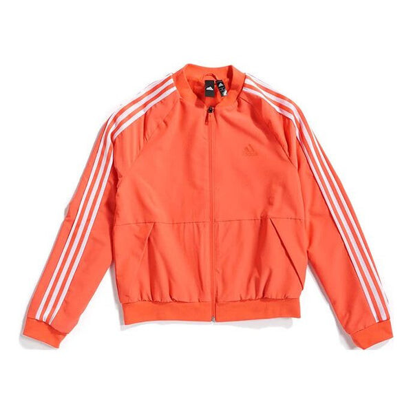 

Куртка бомбер спортивная стильная полосатая куртка Adidas, оранжевый