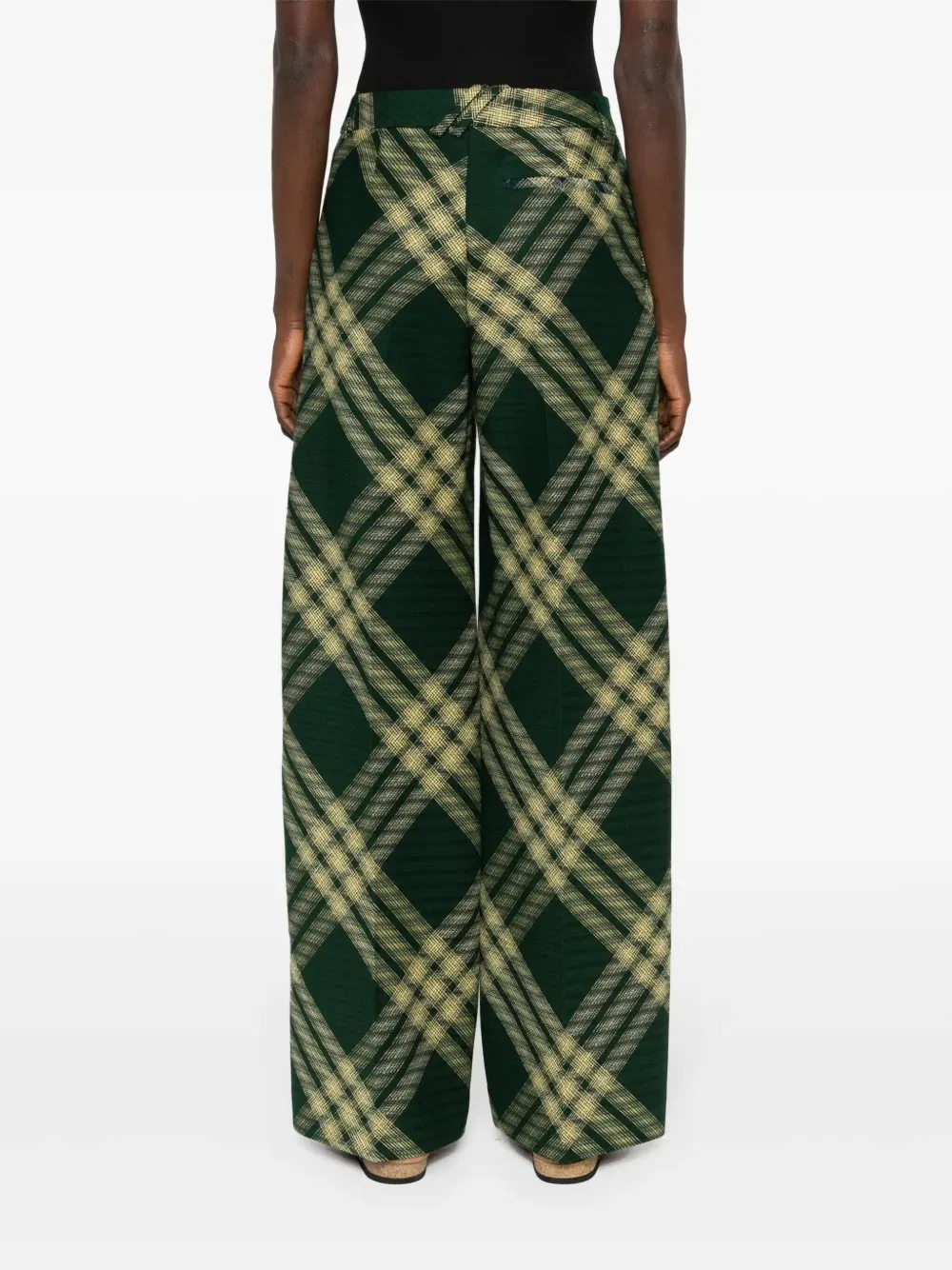 Брюки Burberry, шерстяные, с складками, зеленый — фото 4