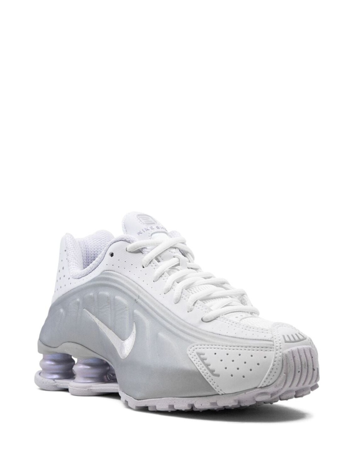 Nike кроссовки Shox R4 White/Metallic Platinum, белый — фото 2