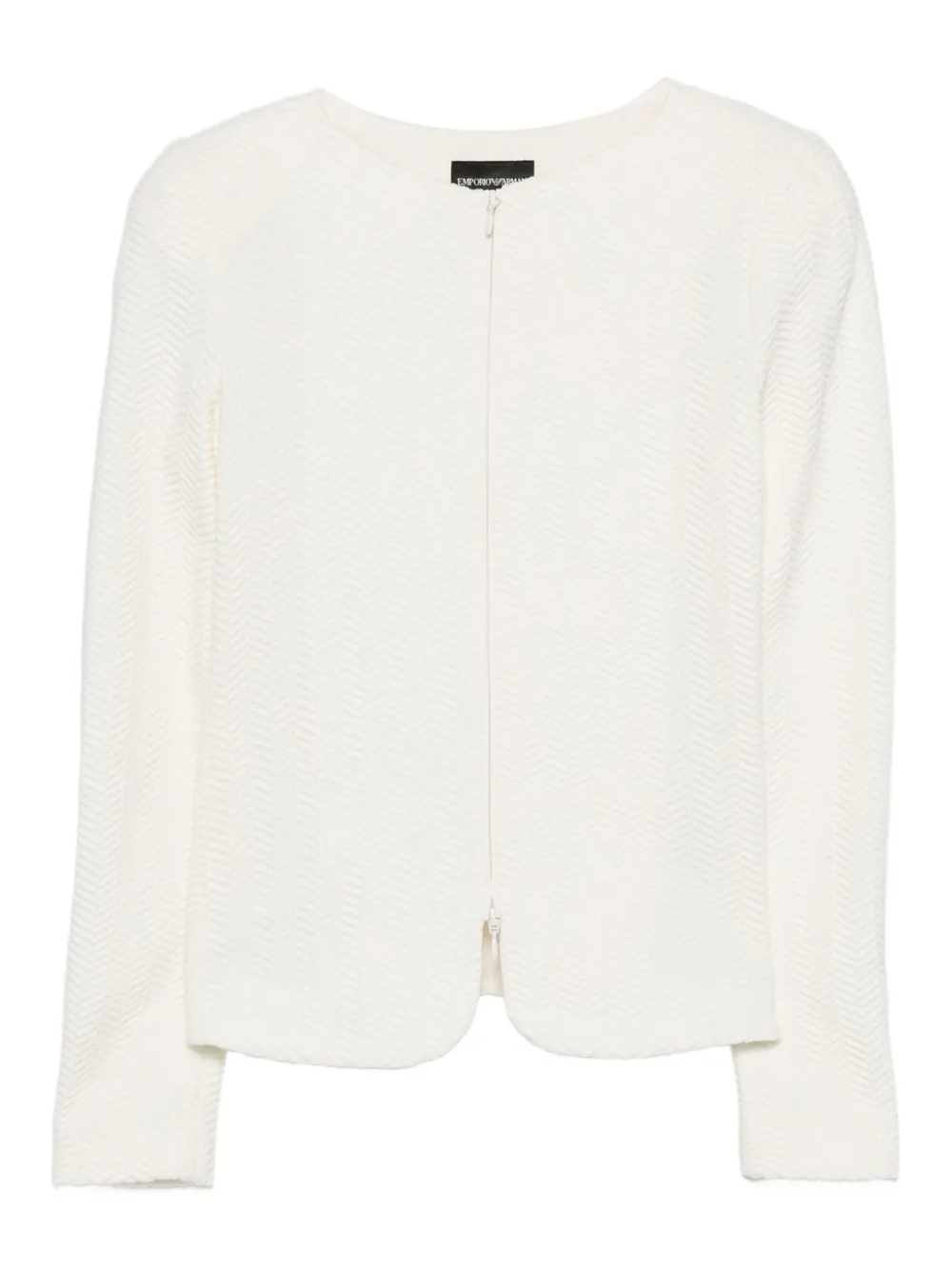

Жакет на молнии с узором в елочку EMPORIO ARMANI, белый