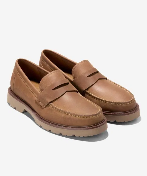 Мужские кожаные лоферы COLE HAAN American Classics жёлтые — фото 2