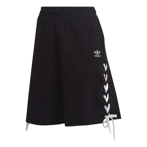 

Шорты trefoil side striped elastic waist loose Adidas, черный