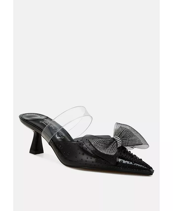 Туфли Freja Embellished Bow на низком каблуке с декоративным бантом London Rag, черный — фото 2