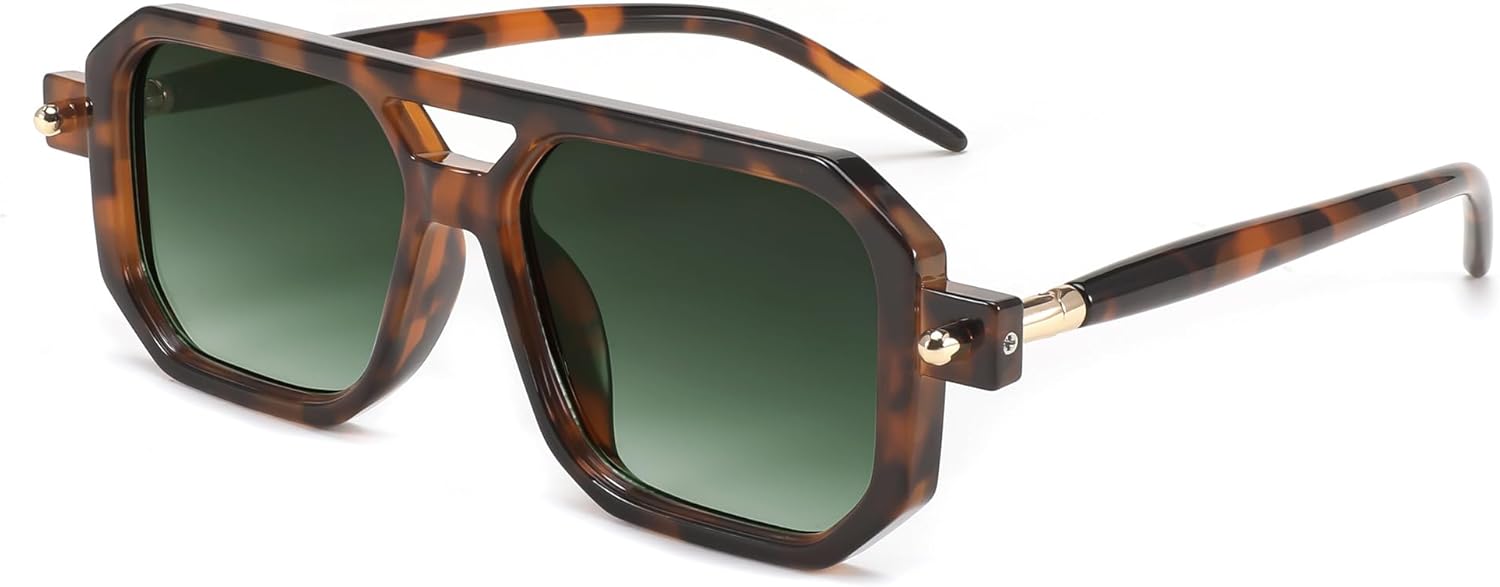 

Винтажные квадратные солнцезащитные очки-авиаторы FEISEDY 70-х годов, классическая ретро-стильная оправа, защита от ультрафиолета UV400, артикул B2622, 013 Brown Tortoise Frame & Gradient Dark Green Lens