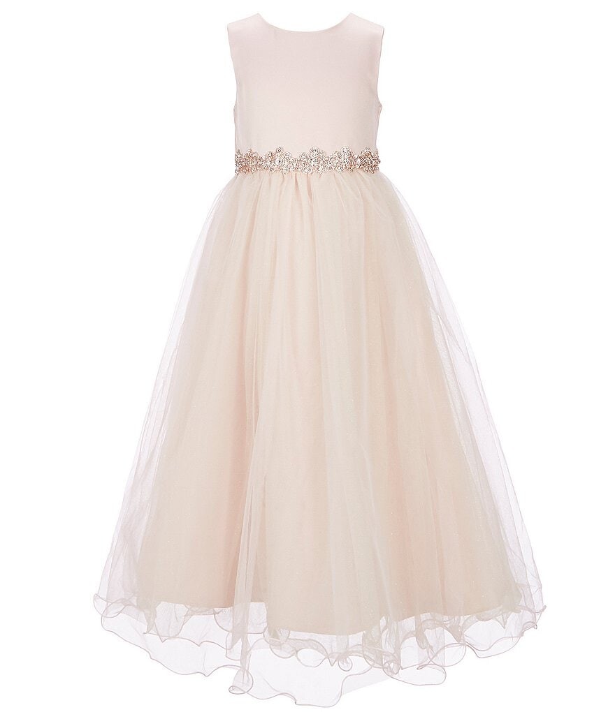 

Бальное платье из атласа/сетки Chantilly Place Little Girls 2T-6X, розовый