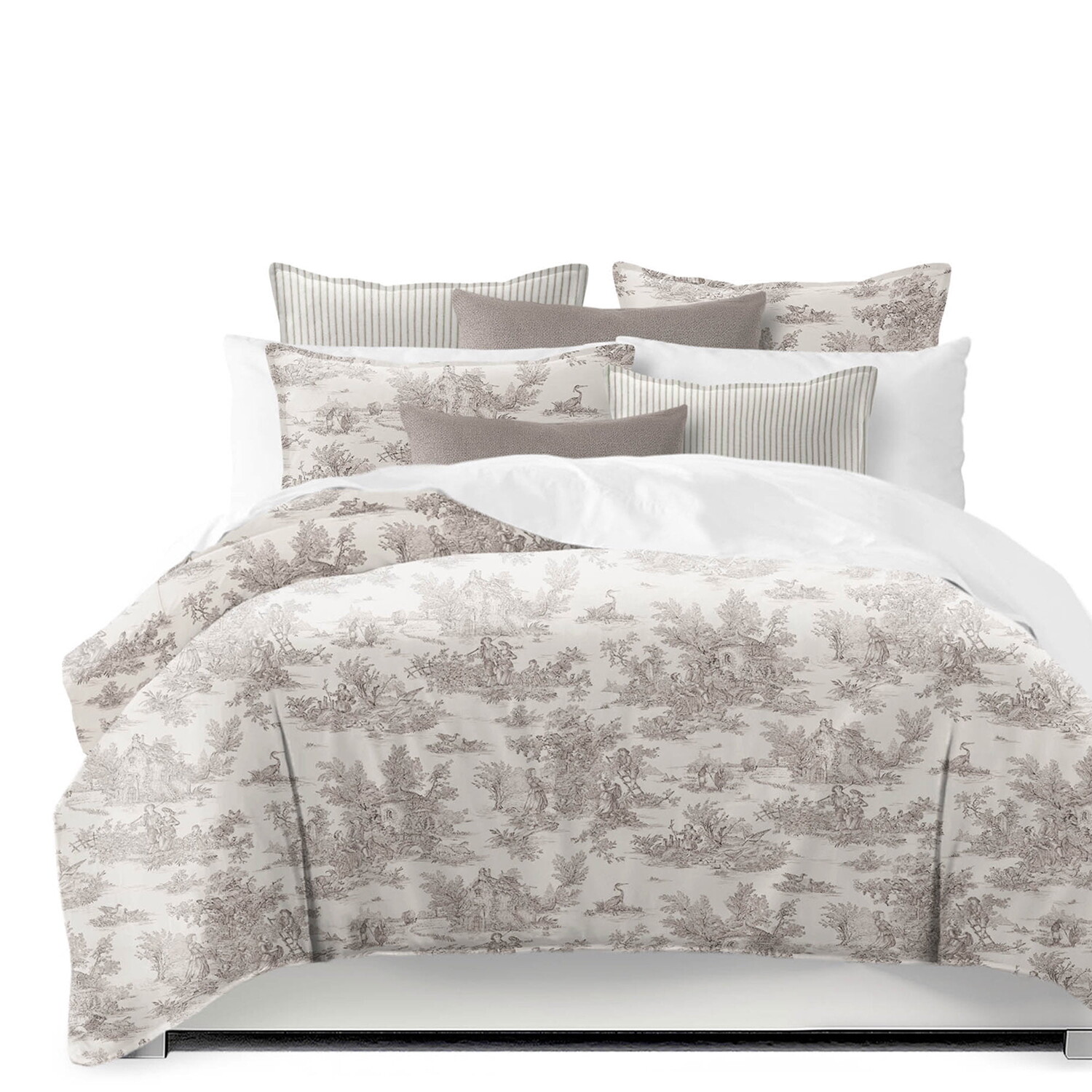 

Комплект пододеяльников Boucler Super Queen 6ix Tailors Fine Linens, бело-кремовый / светло-серый